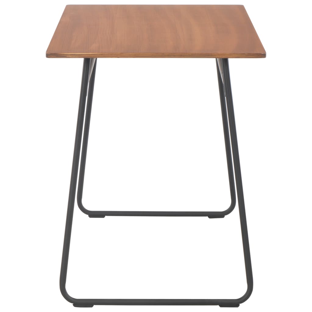 vidaXL Mesa de jantar 120x60x73 cm contraplacado maciço e aço