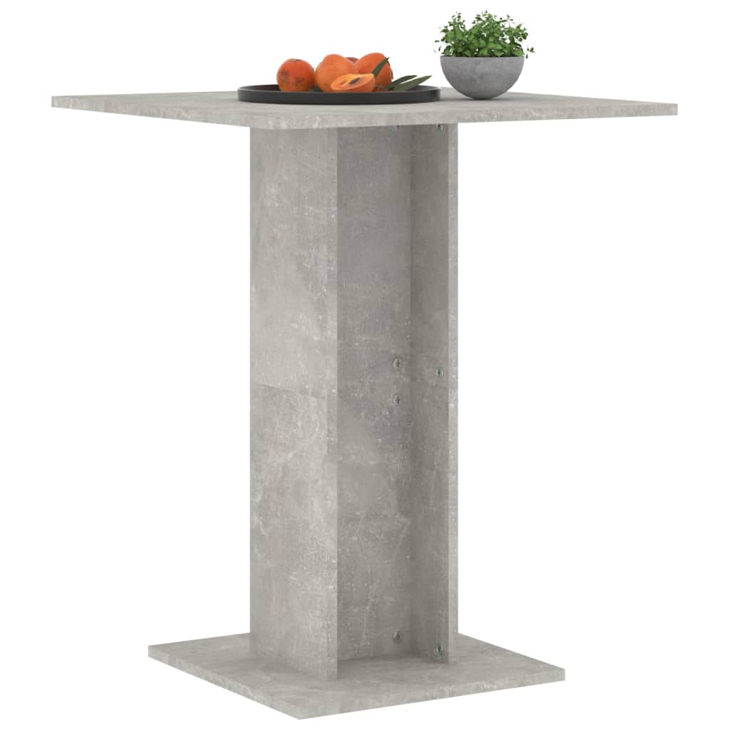 vidaXL Mesa bistrô 60x60x75 cm contraplacado cinzento cimento