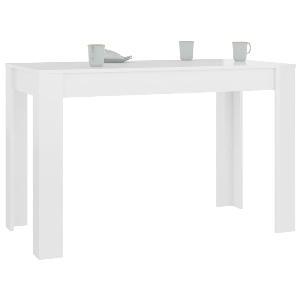 vidaXL Mesa de jantar 120x60x76 cm derivados madeira branco brilhante