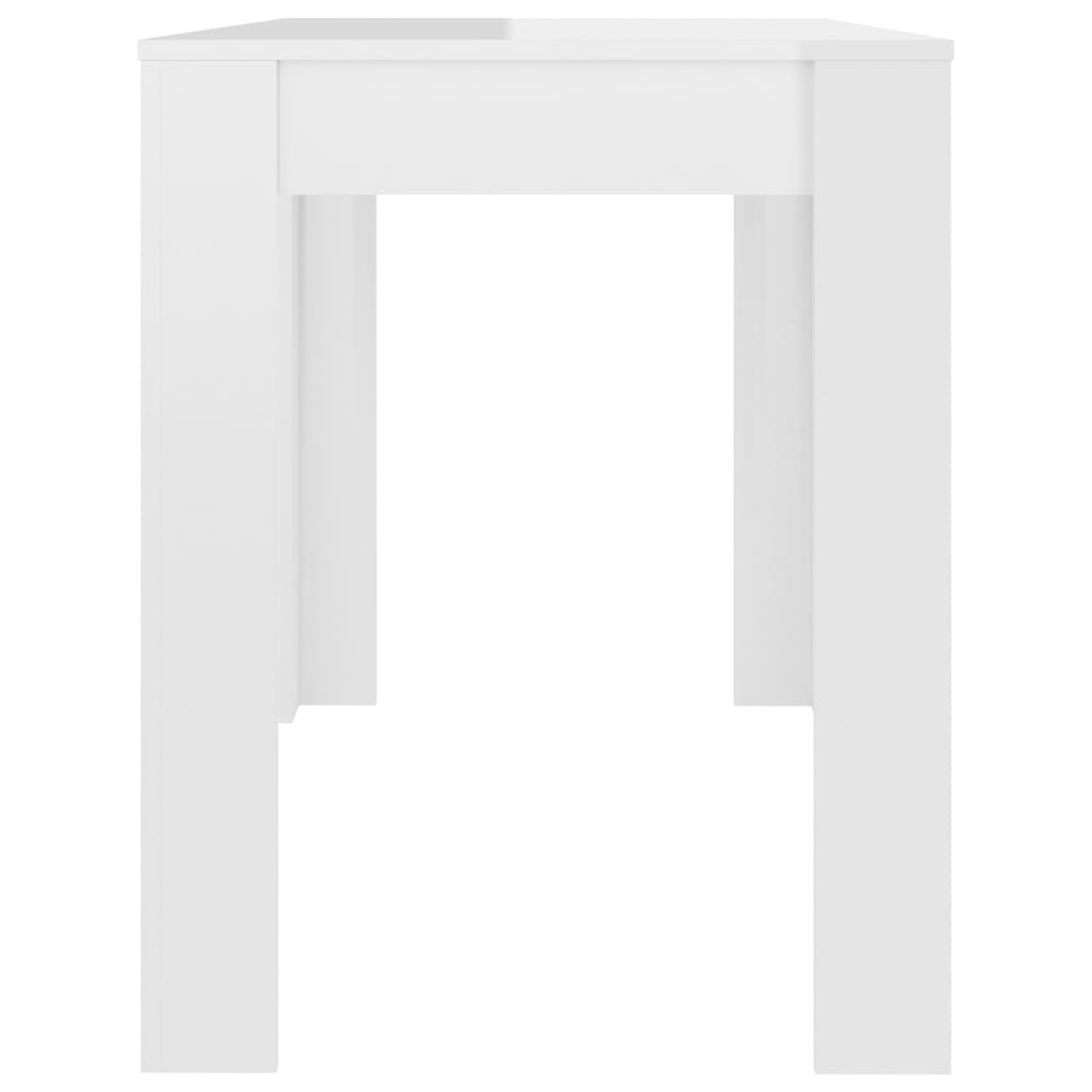 vidaXL Mesa de jantar 120x60x76 cm derivados madeira branco brilhante