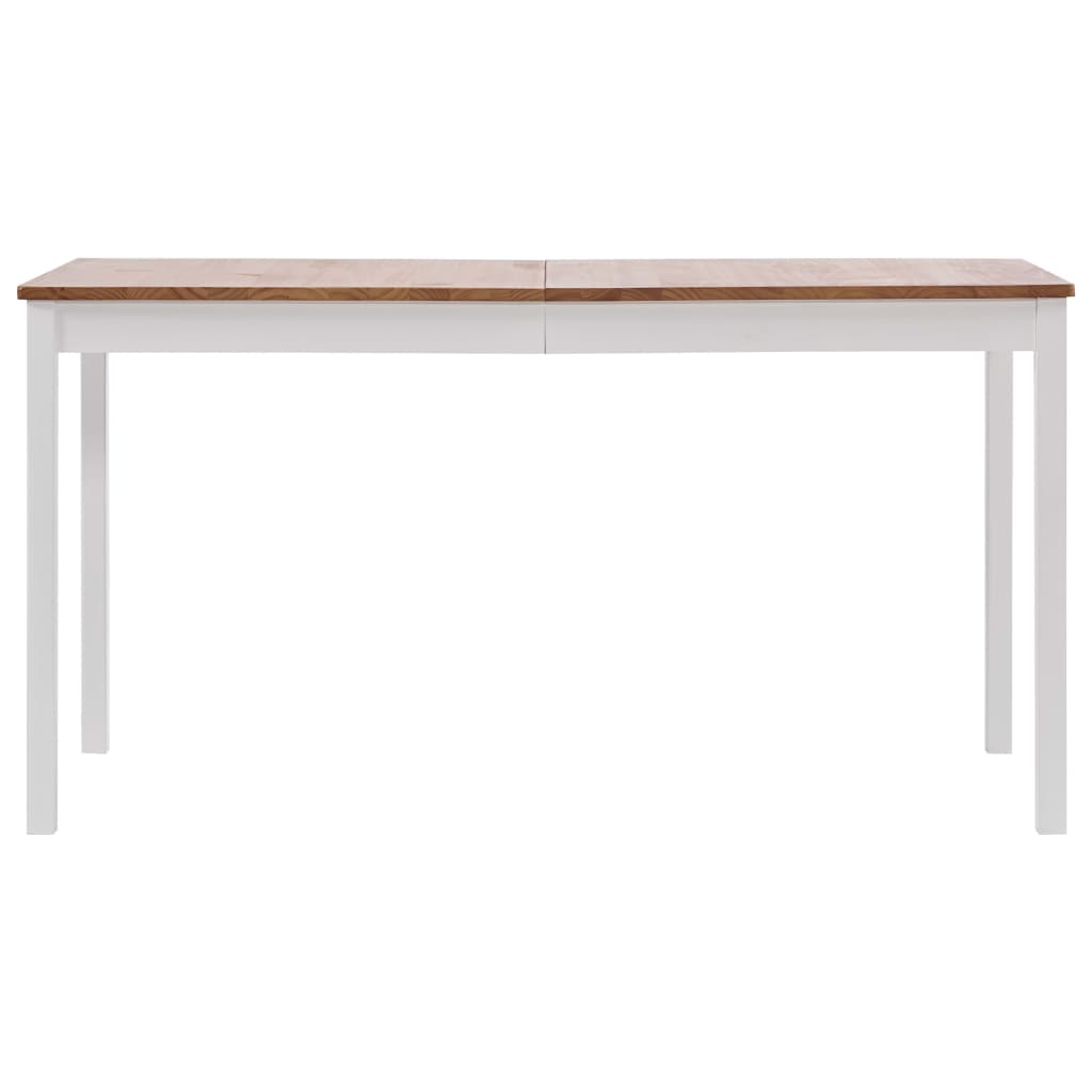 vidaXL Mesa de jantar 140x70x73 cm madeira de pinho branco e castanho