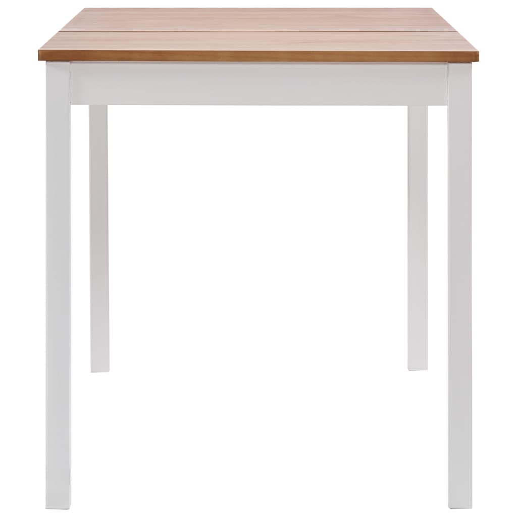 vidaXL Mesa de jantar 140x70x73 cm madeira de pinho branco e castanho