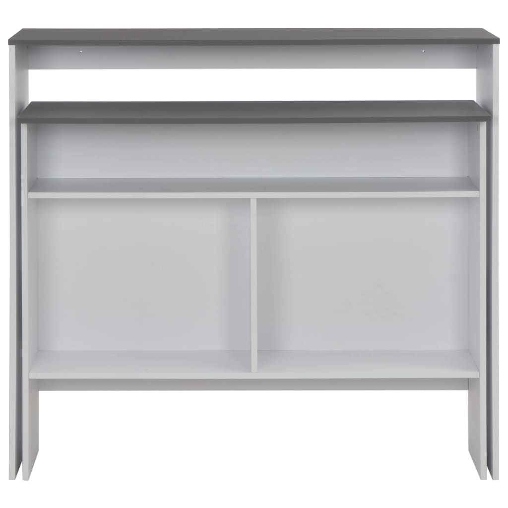 vidaXL Mesa de bar com 2 tampos 130x40x120 cm branco e cinzento