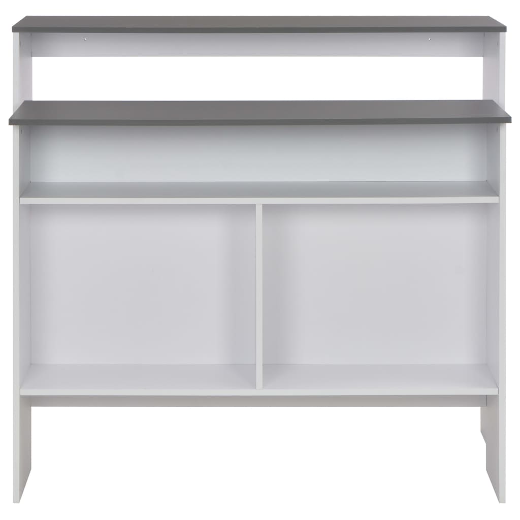 vidaXL Mesa de bar com 2 tampos 130x40x120 cm branco e cinzento