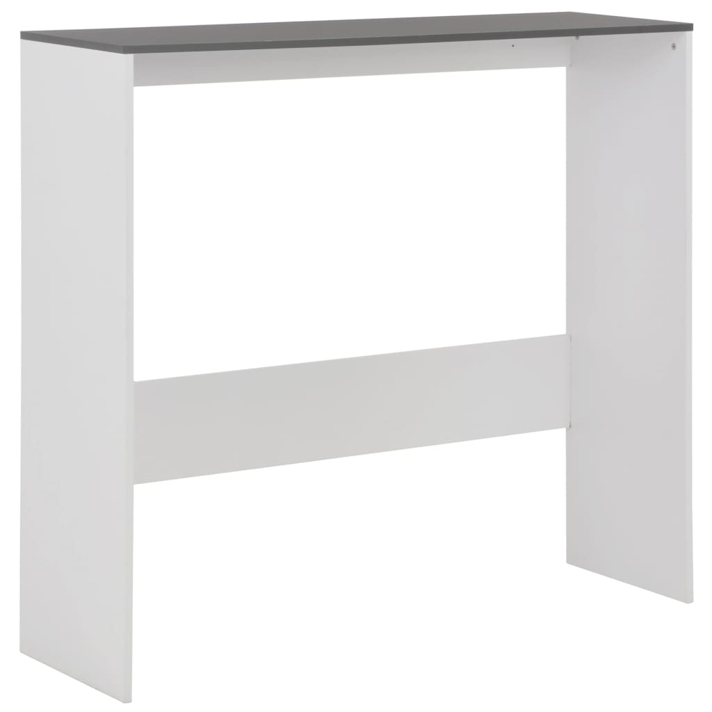 vidaXL Mesa de bar com 2 tampos 130x40x120 cm branco e cinzento