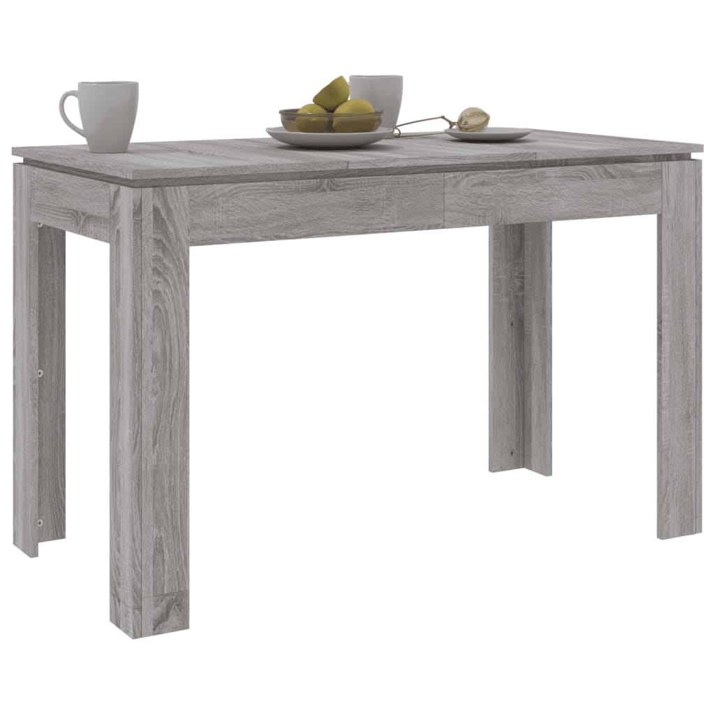 vidaXL Mesa de jantar 120x60x76 cm derivados de madeira cinza sonoma