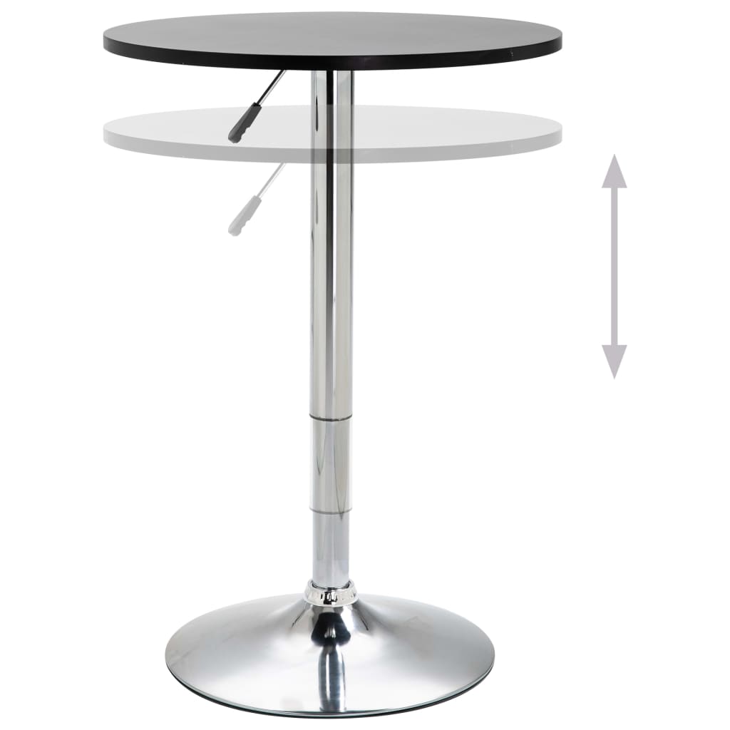 vidaXL Mesa de bar Ø60 cm MDF preto