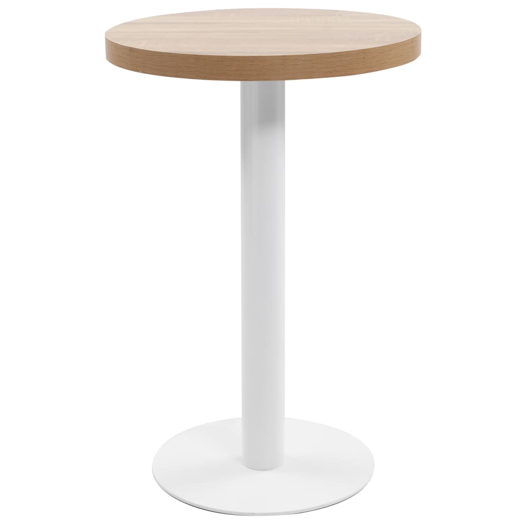 vidaXL Mesa bistrô 50 cm MDF castanho-claro