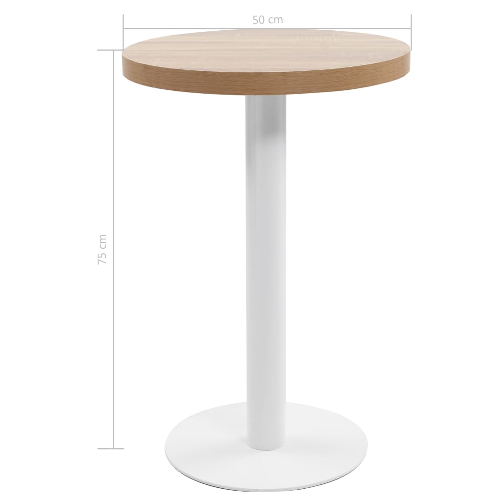 vidaXL Mesa bistrô 50 cm MDF castanho-claro