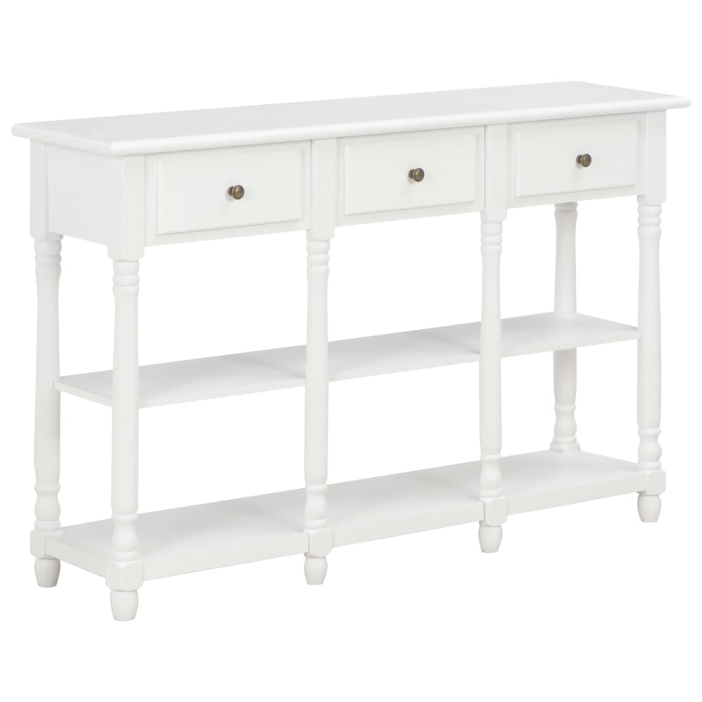 vidaXL Mesa consola 110x30x76 cm derivados de madeira branco