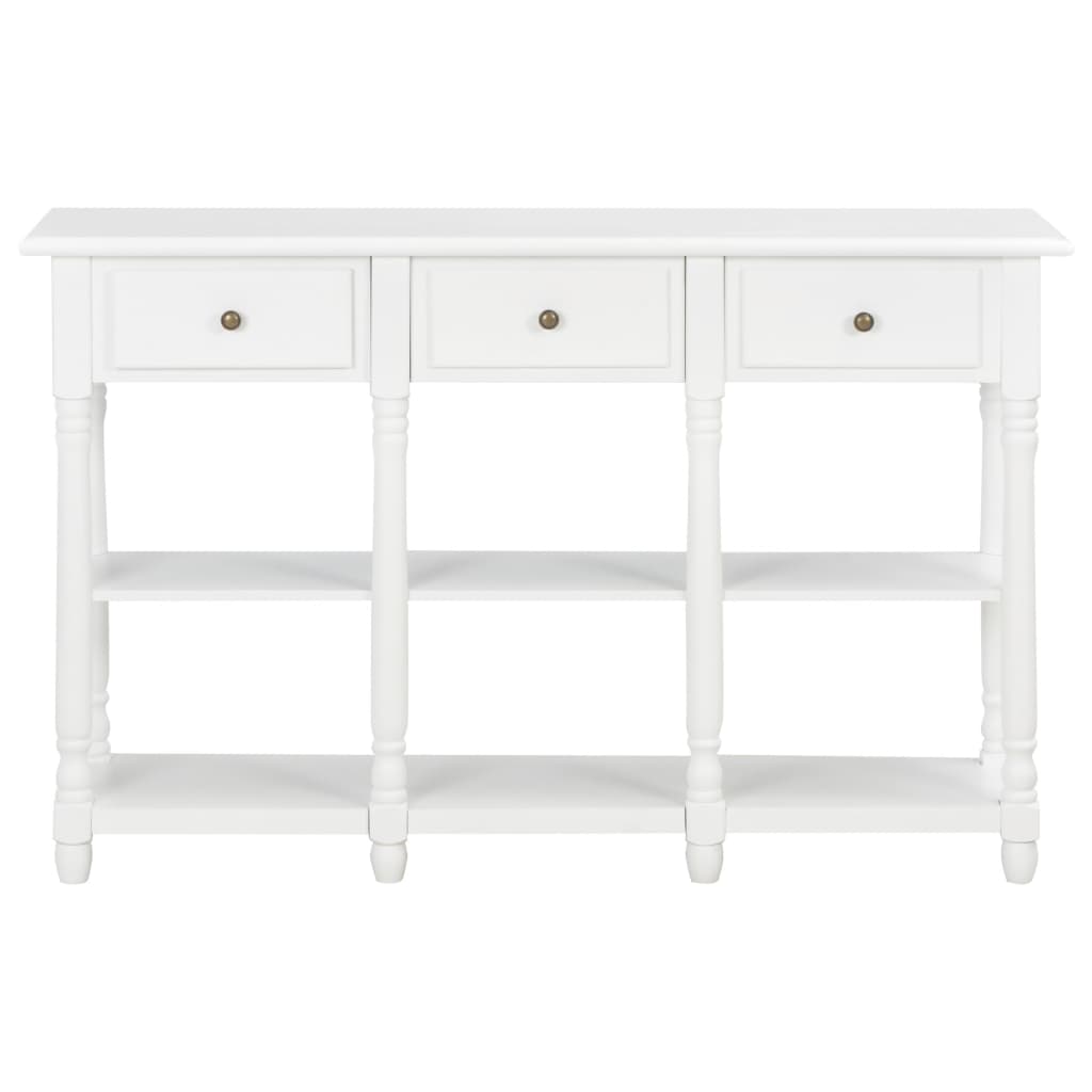 vidaXL Mesa consola 110x30x76 cm derivados de madeira branco