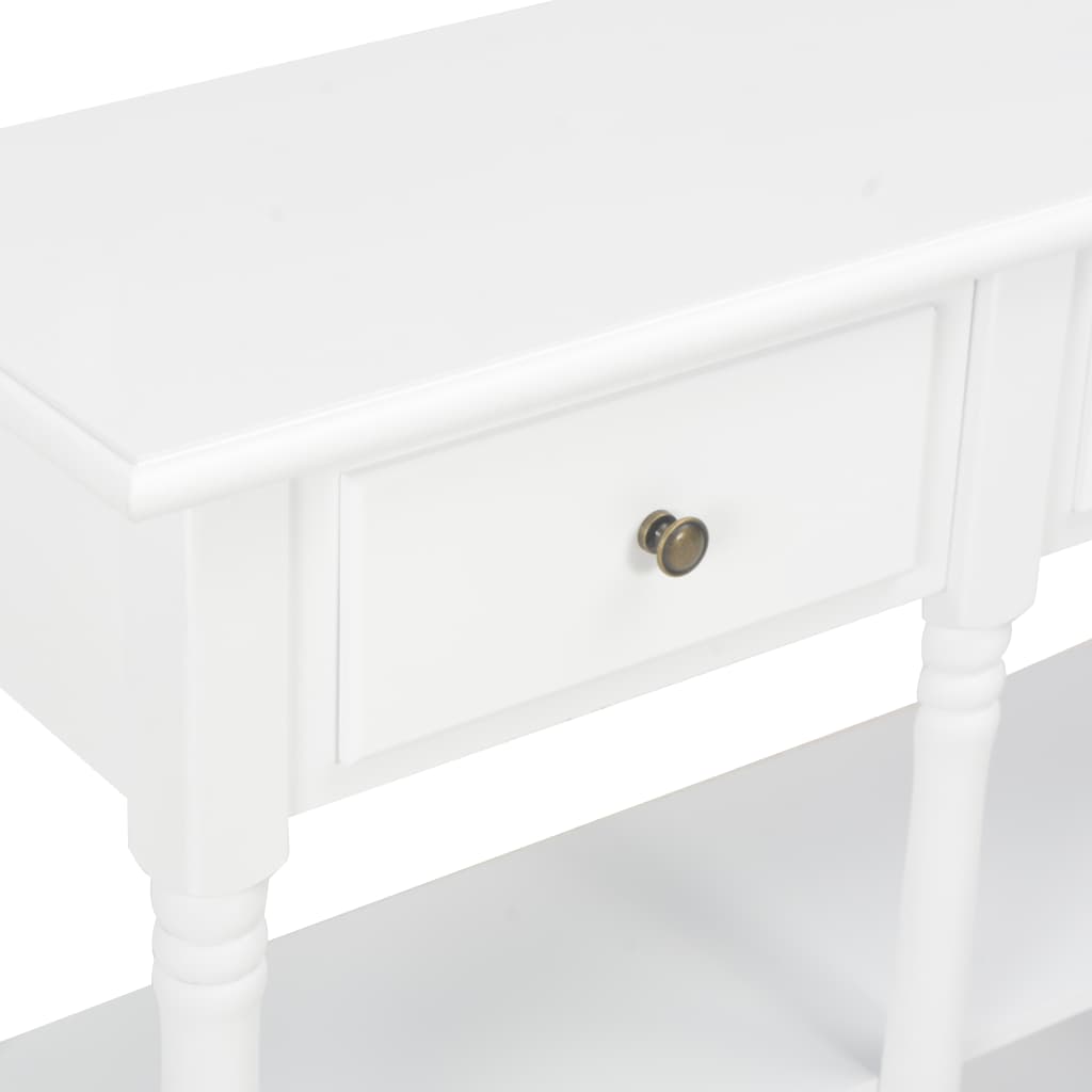 vidaXL Mesa consola 110x30x76 cm derivados de madeira branco