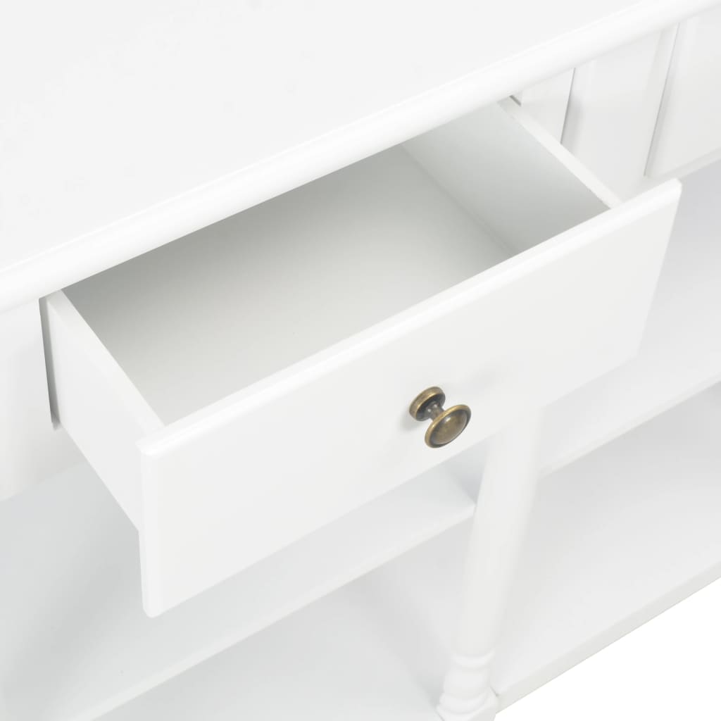 vidaXL Mesa consola 110x30x76 cm derivados de madeira branco