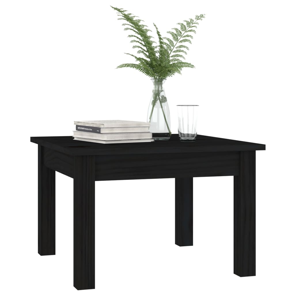 vidaXL Mesa de centro 45x45x30 cm pinho maciço preto