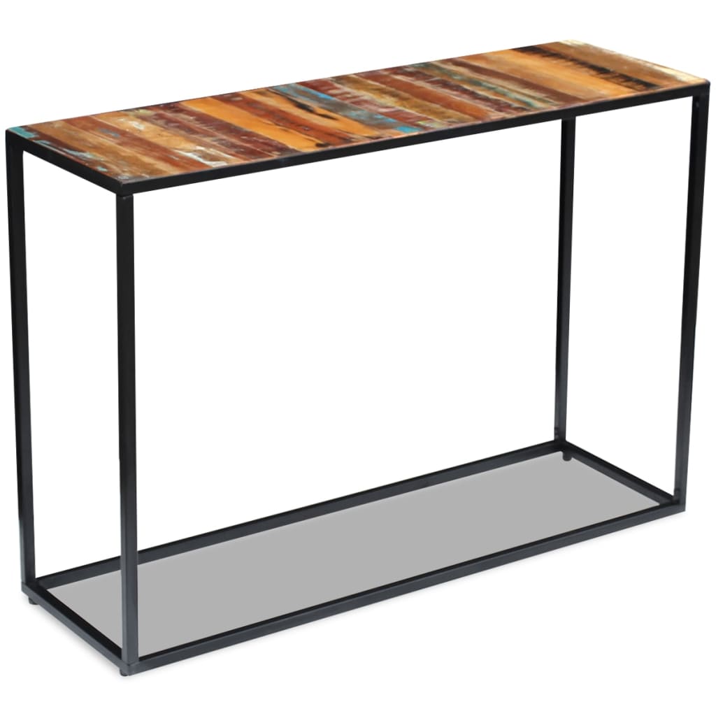 vidaXL Mesa consola 110x35x76 cm madeira reciclada maciça