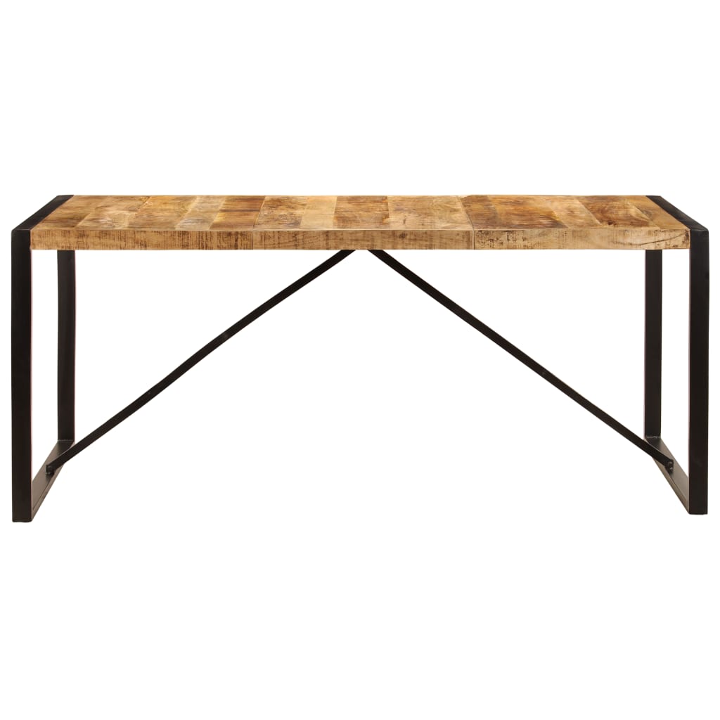 vidaXL Mesa de jantar madeira de mangueira maciça áspera 180 cm