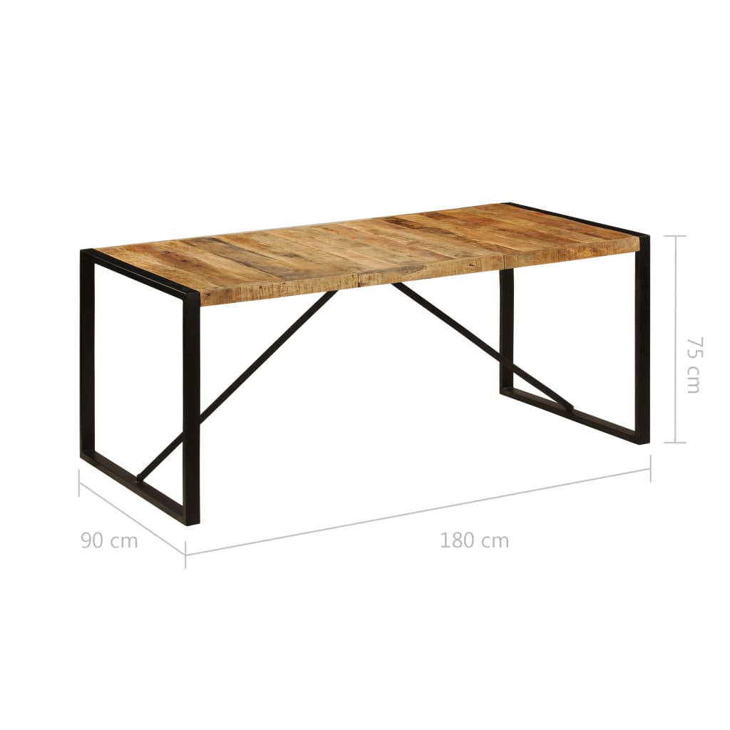 vidaXL Mesa de jantar madeira de mangueira maciça áspera 180 cm