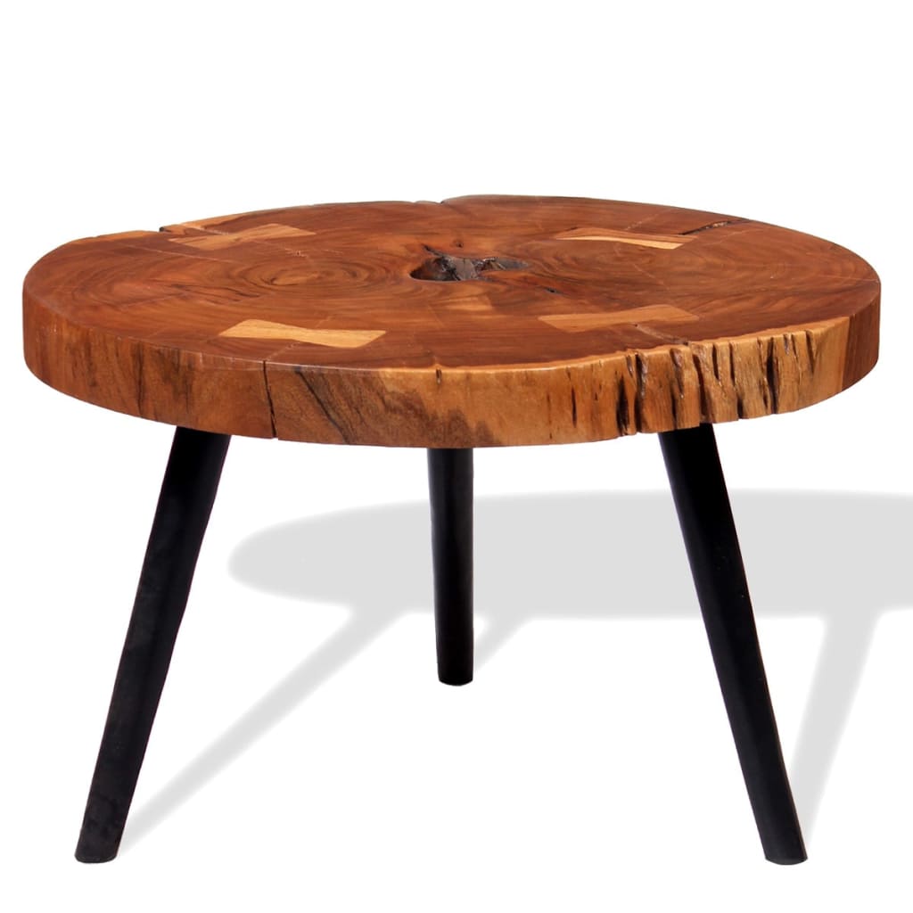 vidaXL Mesa de centro de tronco madeira de acácia maciça (55-60)x40 cm