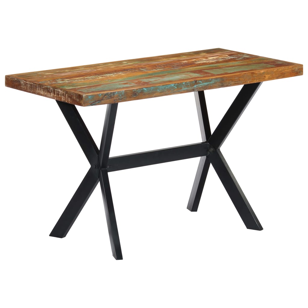 vidaXL Mesa de jantar 120x60x75 cm madeira recuperada maciça