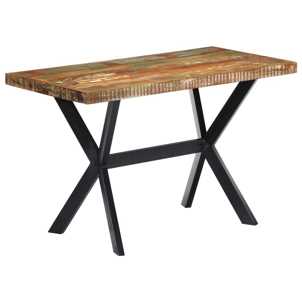 vidaXL Mesa de jantar 120x60x75 cm madeira recuperada maciça