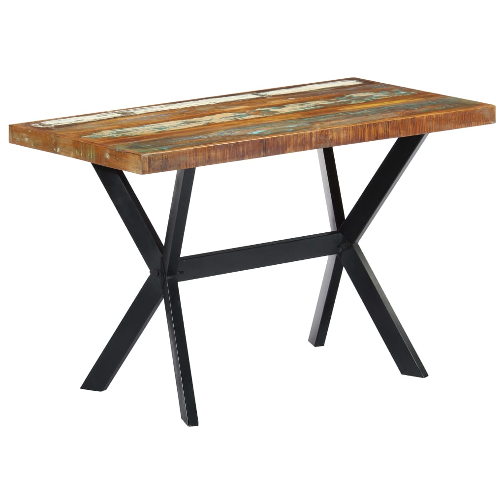 vidaXL Mesa de jantar 120x60x75 cm madeira recuperada maciça