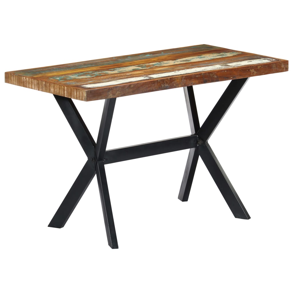 vidaXL Mesa de jantar 120x60x75 cm madeira recuperada maciça