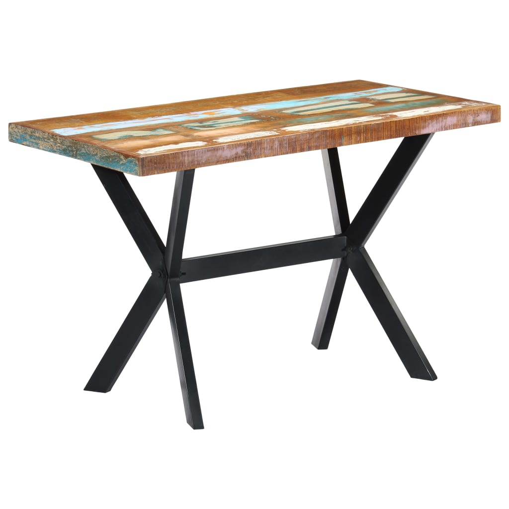 vidaXL Mesa de jantar 120x60x75 cm madeira recuperada maciça