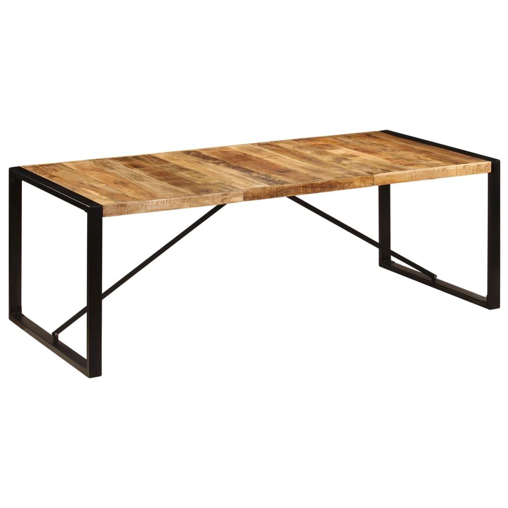 vidaXL Mesa de jantar madeira de mangueira maciça 220x100x75 cm