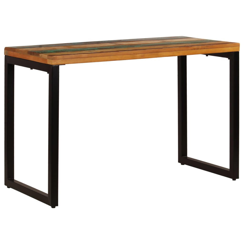 vidaXL Mesa de jantar 115x55x76 cm madeira recuperada maciça e aço