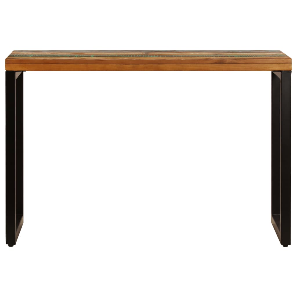 vidaXL Mesa de jantar 115x55x76 cm madeira recuperada maciça e aço