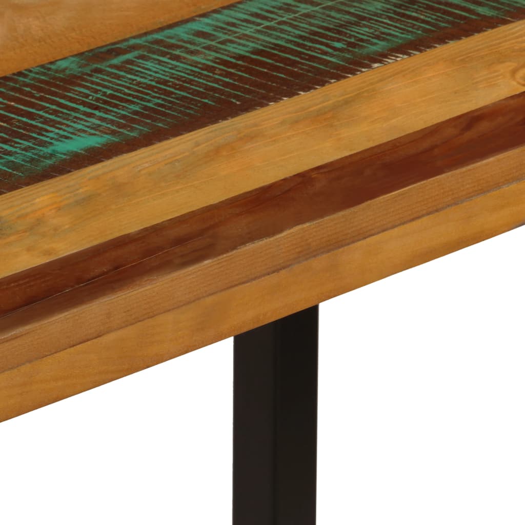 vidaXL Mesa de jantar 115x55x76 cm madeira recuperada maciça e aço