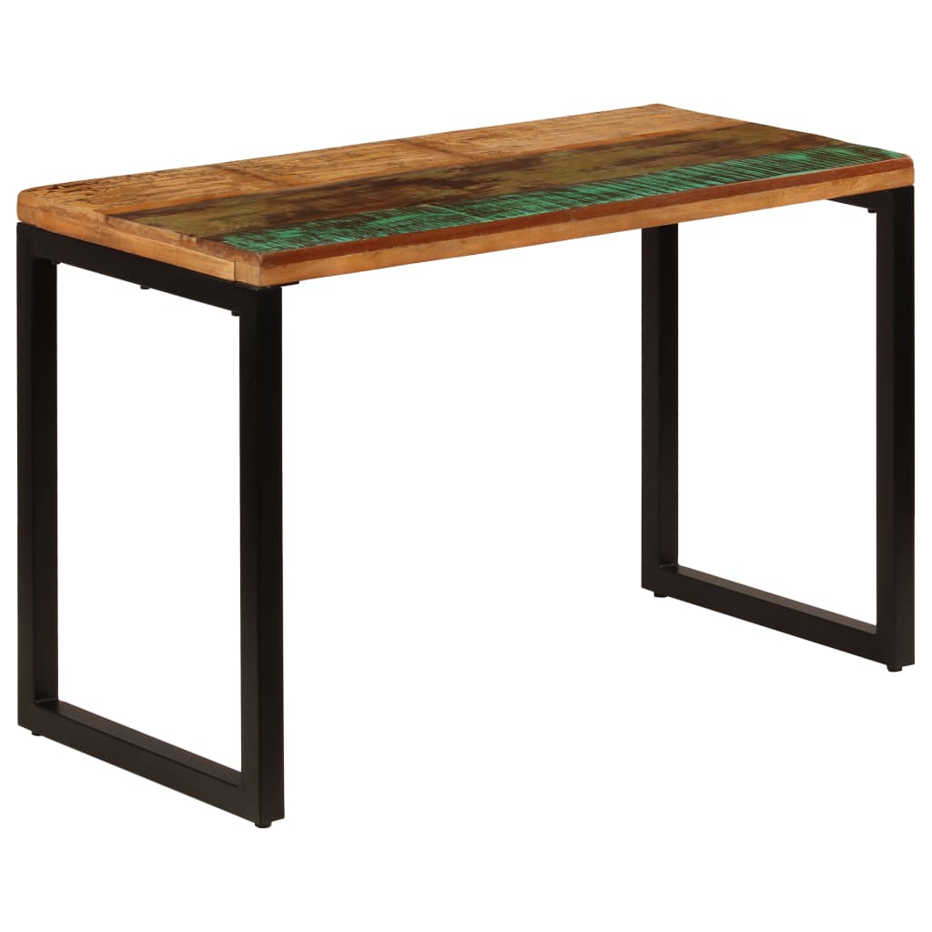 vidaXL Mesa de jantar 115x55x76 cm madeira recuperada maciça e aço