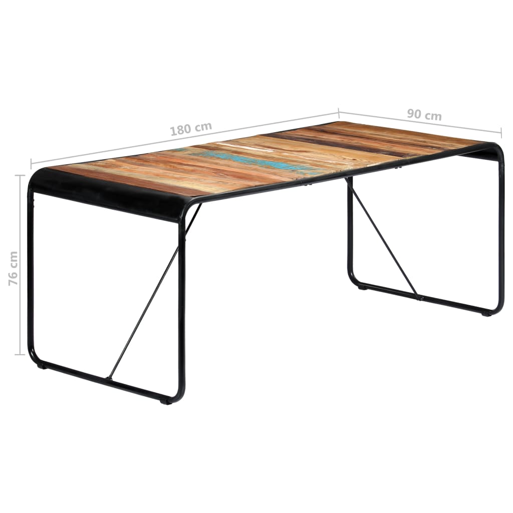 vidaXL Mesa de jantar 180x90x76 cm madeira recuperada maciça