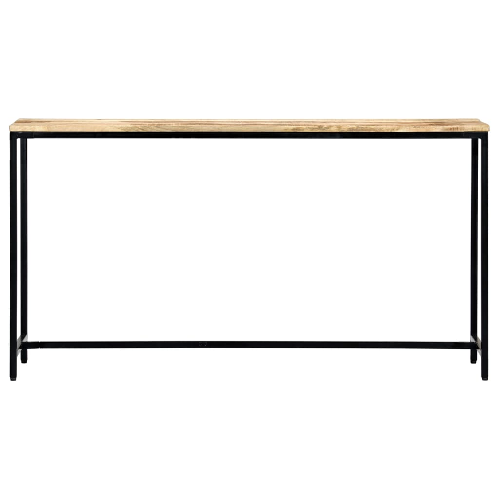 vidaXL Mesa consola 140x35x76 cm madeira de mangueira maciça áspera