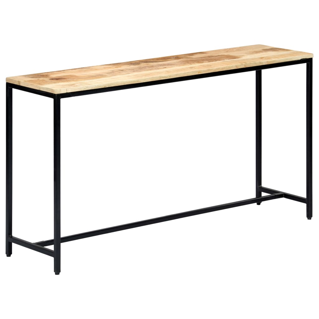 vidaXL Mesa consola 140x35x76 cm madeira de mangueira maciça áspera