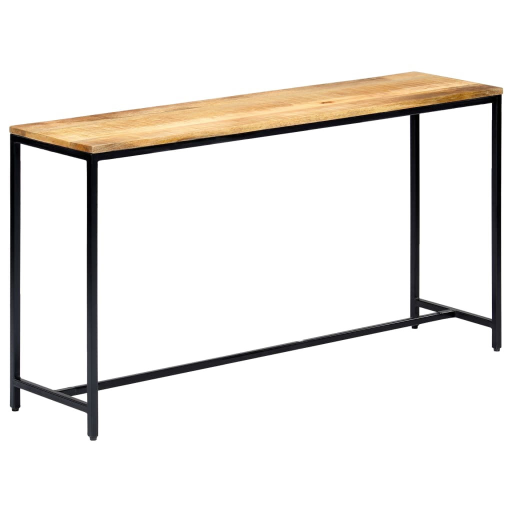 vidaXL Mesa consola 140x35x76 cm madeira de mangueira maciça áspera