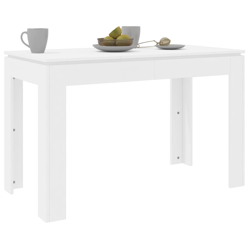 vidaXL Mesa de jantar 120x60x76 cm contraplacado branco