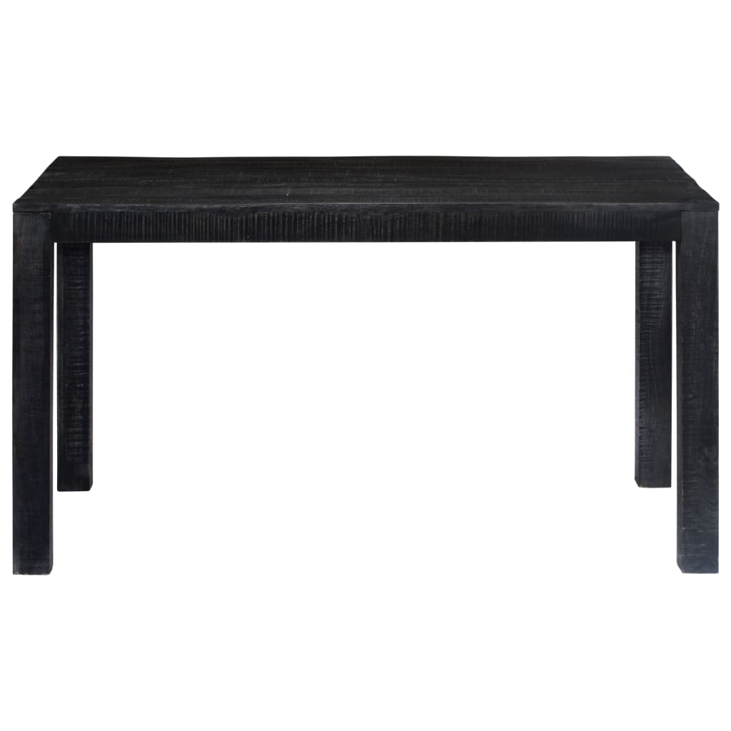 vidaXL Mesa de jantar 140x80x76 cm madeira de mangueira maciça preto