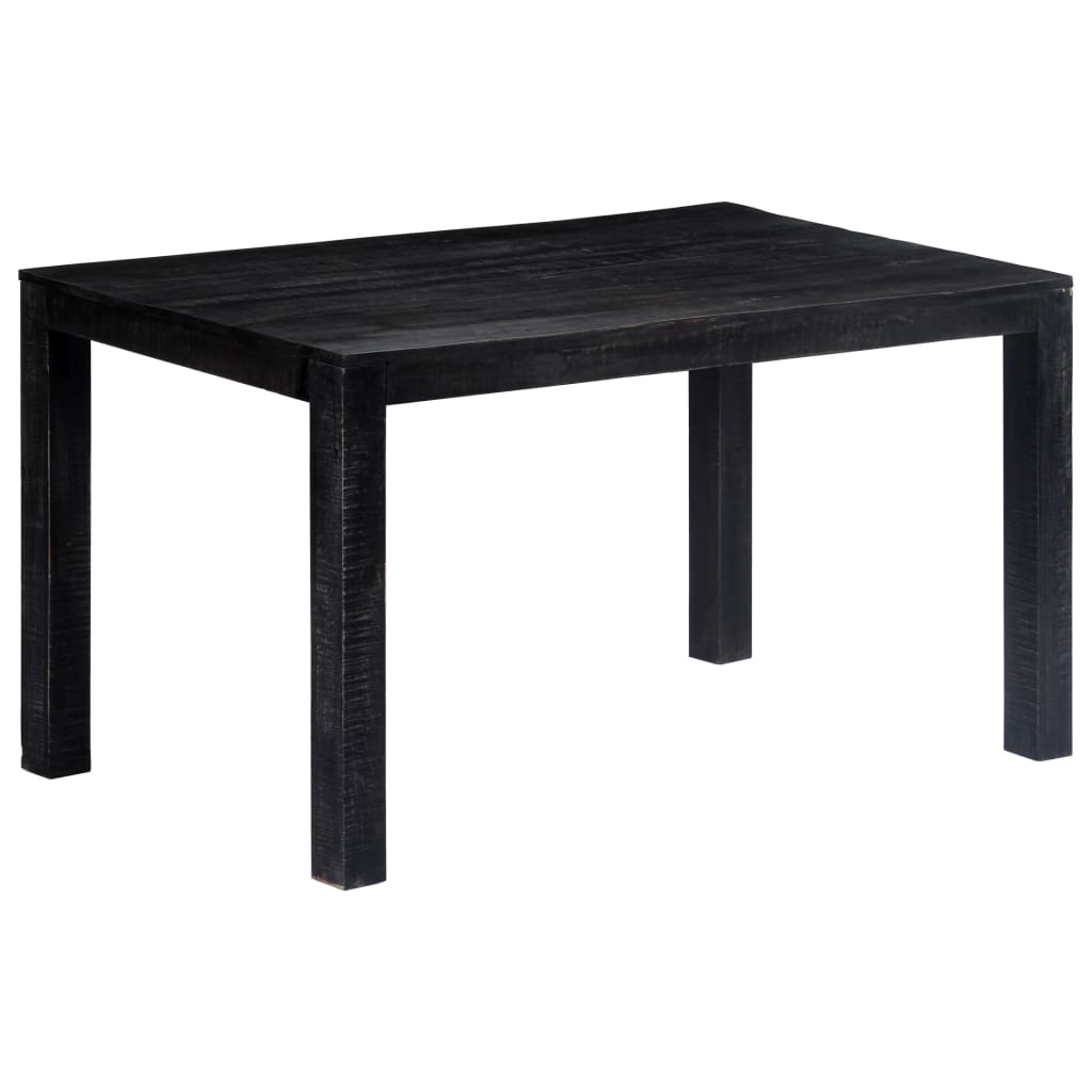 vidaXL Mesa de jantar 140x80x76 cm madeira de mangueira maciça preto