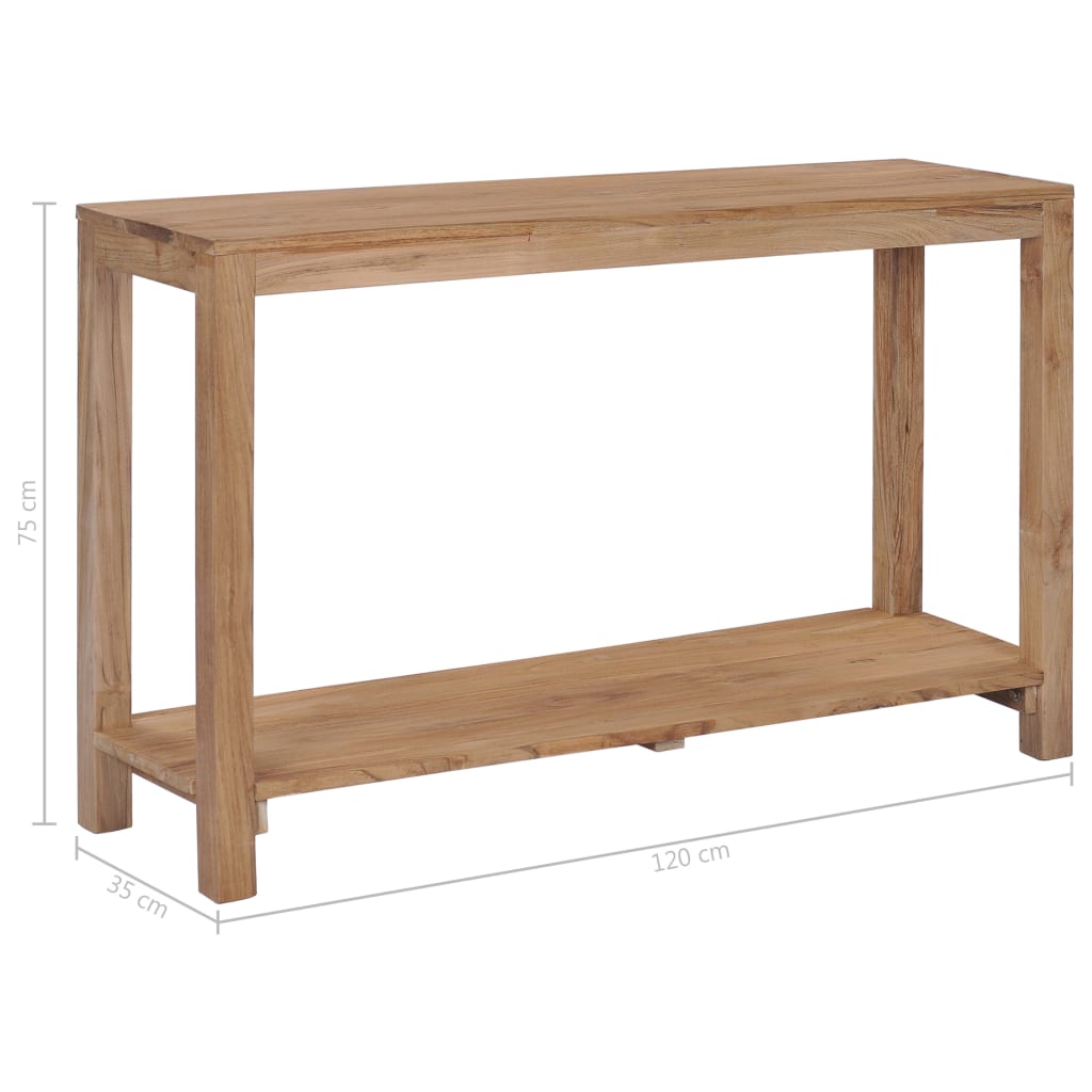 vidaXL Mesa consola 120x35x75 cm madeira de teca maciça