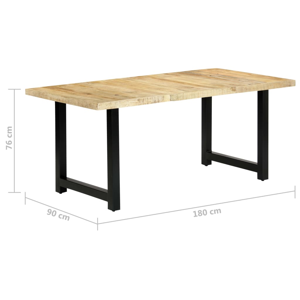 vidaXL Mesa de jantar 180x90x76 cm madeira de mangueira maciça