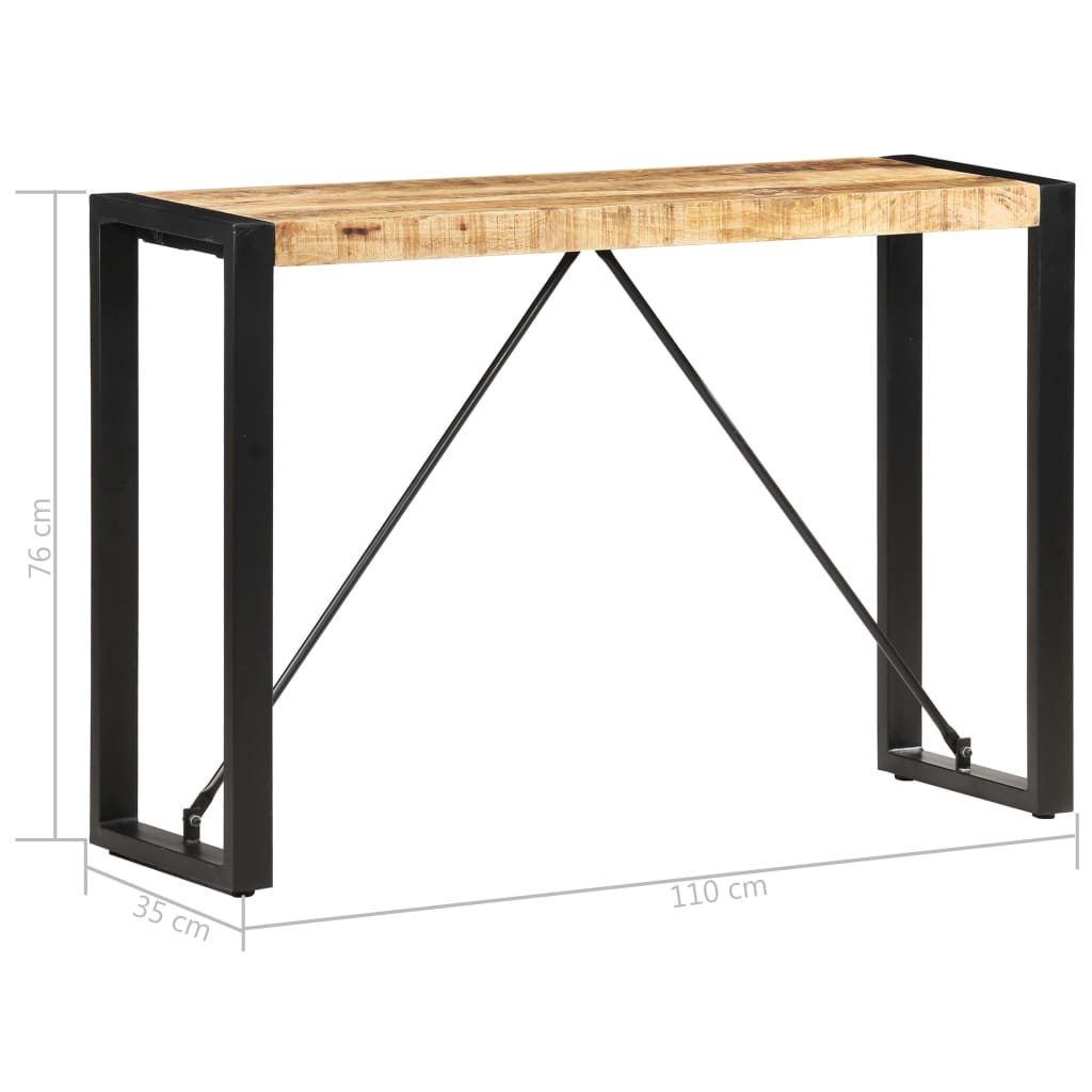 vidaXL Mesa consola 110x35x76 cm madeira de mangueira maciça