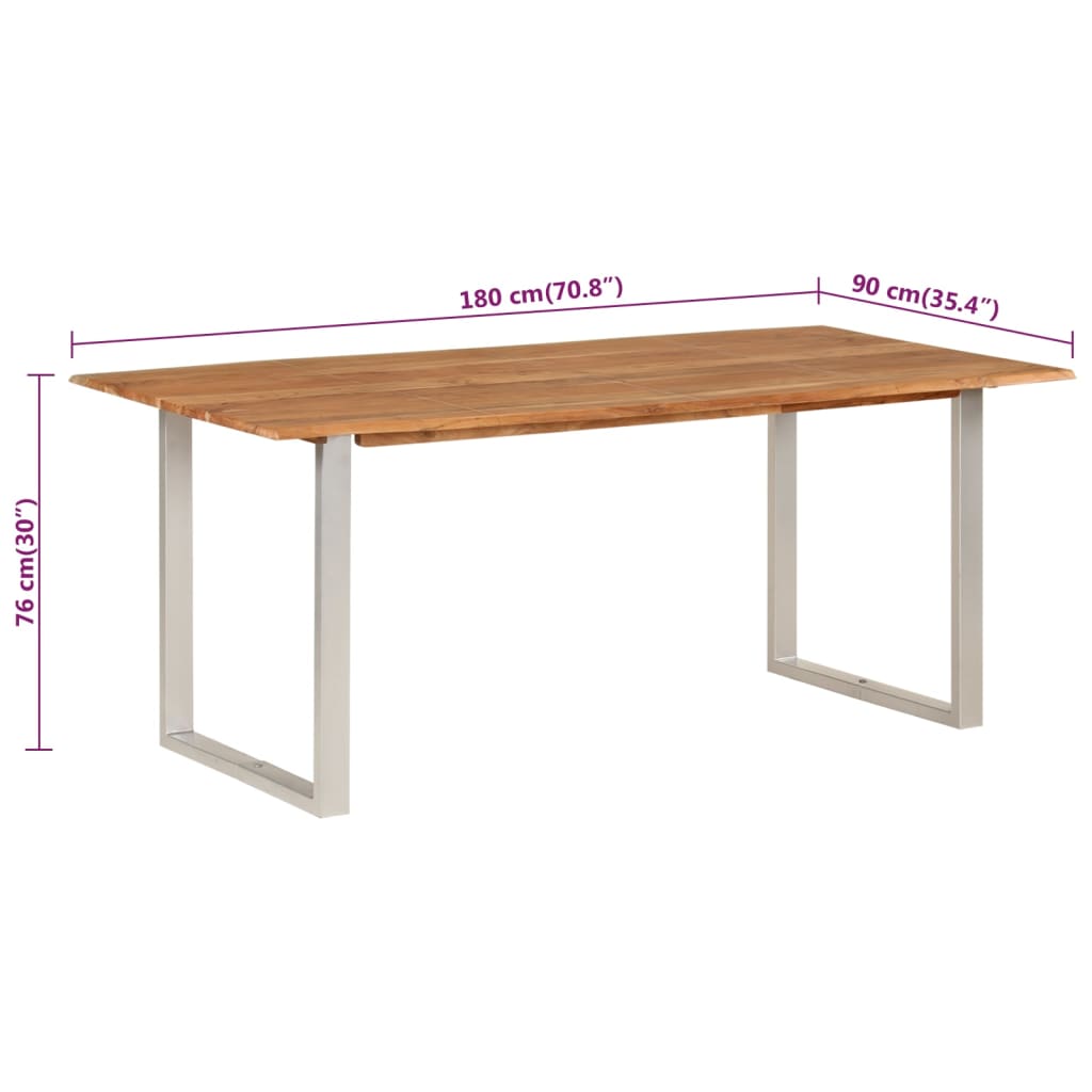 vidaXL Mesa de jantar 180x90x76 cm madeira de acácia maciça