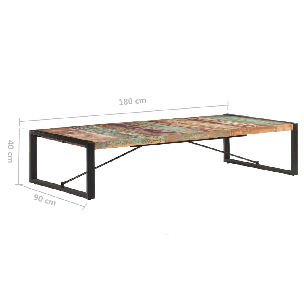 vidaXL Mesa de centro 180x90x40 cm madeira recuperada maciça