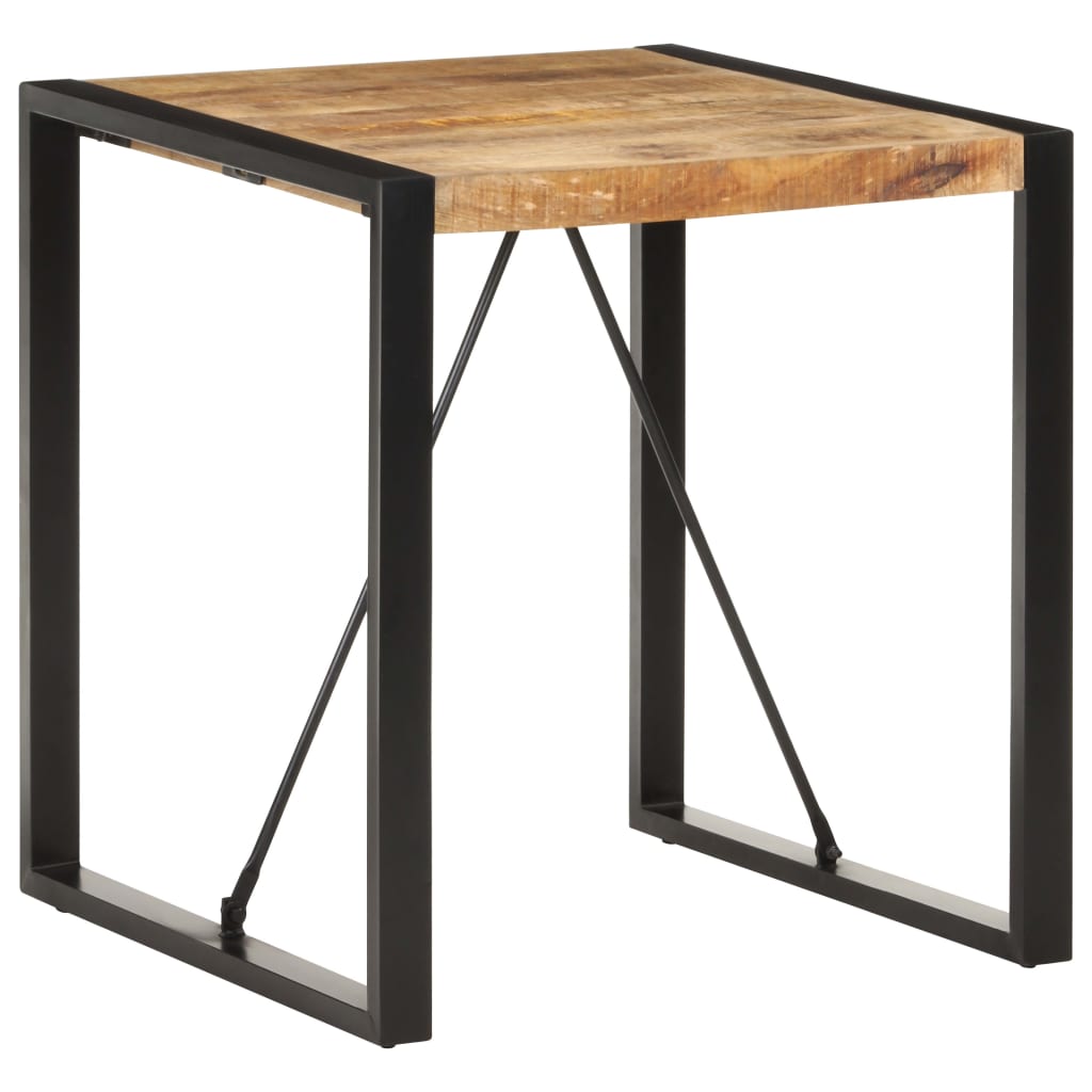 vidaXL Mesa de jantar 70x70x75 cm madeira de mangueira áspera maciça