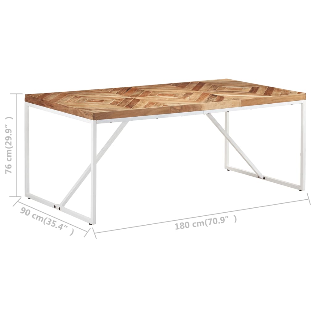 vidaXL Mesa de jantar 180x90x76 cm madeira acácia maciça e mangueira