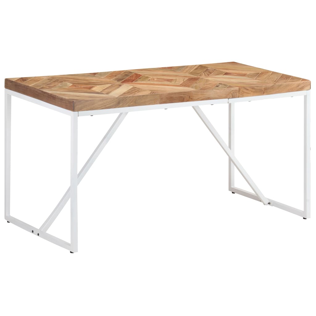 vidaXL Mesa de jantar 140x70x76 cm madeira acácia maciça e mangueira