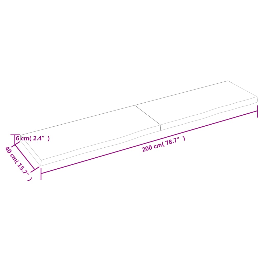 vidaXL Prateleira de parede 200x40x(2-6) cm carvalho tratado castanho