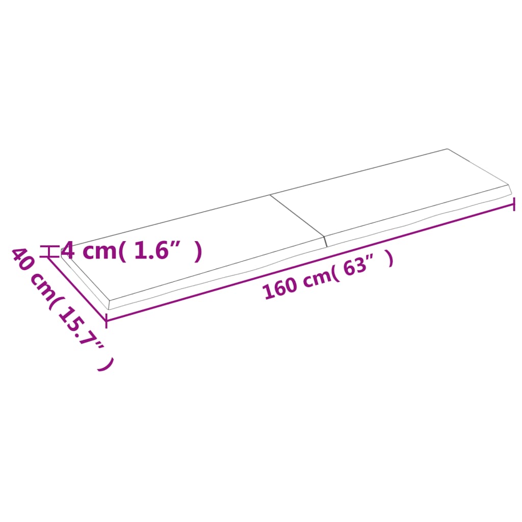 vidaXL Prateleira de parede 160x40x(2-4) cm carvalho tratado castanho