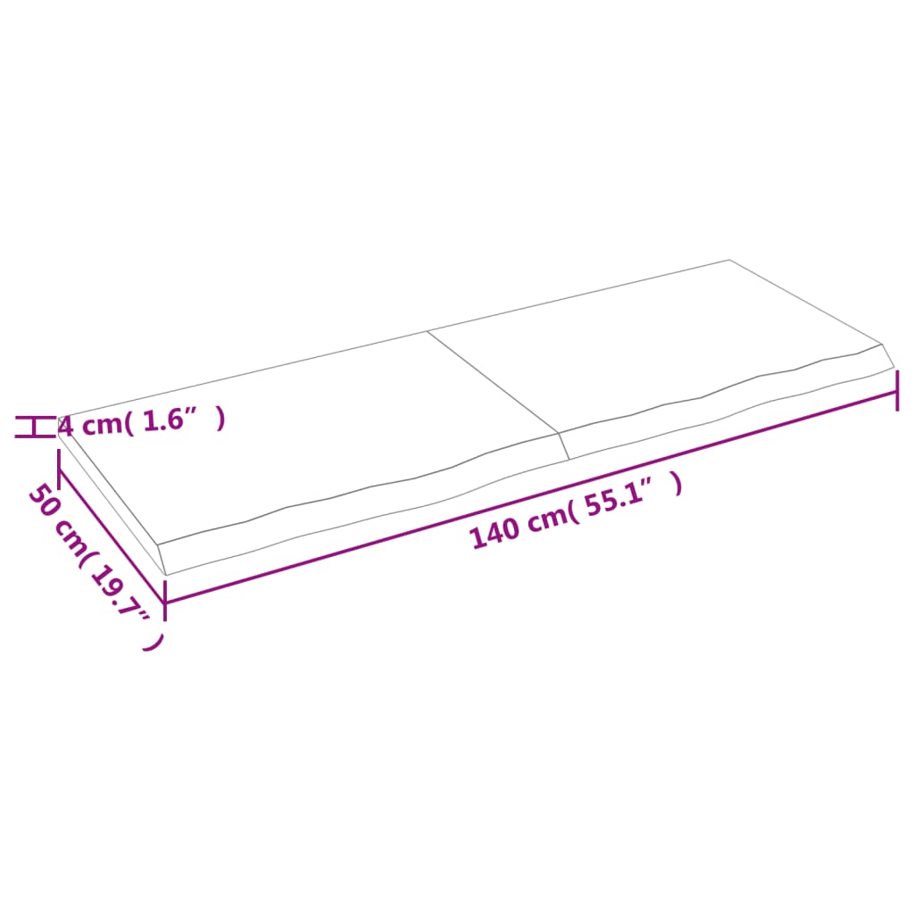 vidaXL Prateleira de parede 140x50x(2-4) cm carvalho tratado castanho